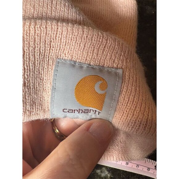Carhartt Unisex Beanie Light Pink Cuffed Knit Hat One Size - Picture 4 of 4